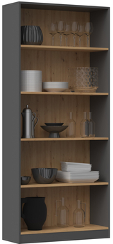 Regał LEMARI L80 - Antracyt / Dąb Artisan