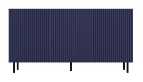 Komoda z ryflowanymi frontami ORON 3D SLIM 150cm - Dąb Artisan/Granatowy