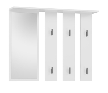 Wieszak ścienny z lustrem LARMA - Biel Mat