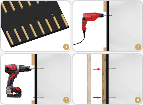 Lamele na płycie WALLDAY - 7 sztuk (moduł łączący) - 45,5 cm