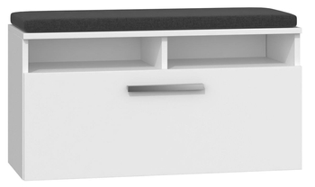 Szafka na obuwie z siedziskiem IVARO - Biel Mat