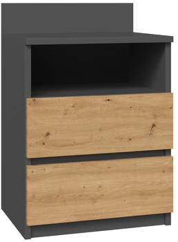 Szafka nocna MALWIN S1 - Antracyt / Dąb Artisan